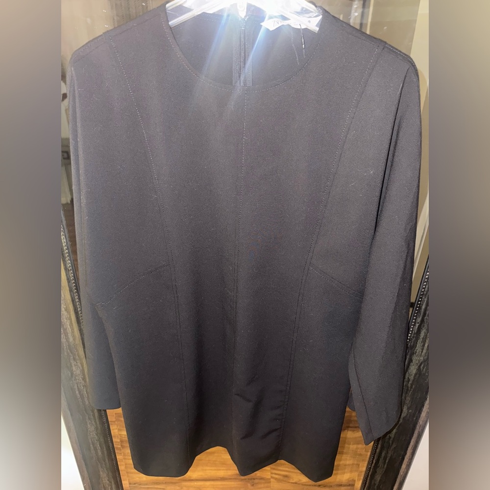 NWOT Zara Long Sleeve Mini Dress Black - Picture 8 of 12